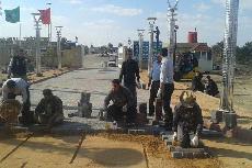 منتسبو العتبة الحسينية يواصلون البناء والتقدم بمدينة الزهراء للزائرين طريق بغداد - كربلاء
