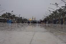 منطقة بين الحرمين الشريفين اليوم بعد تساقط الامطار في كربلاء